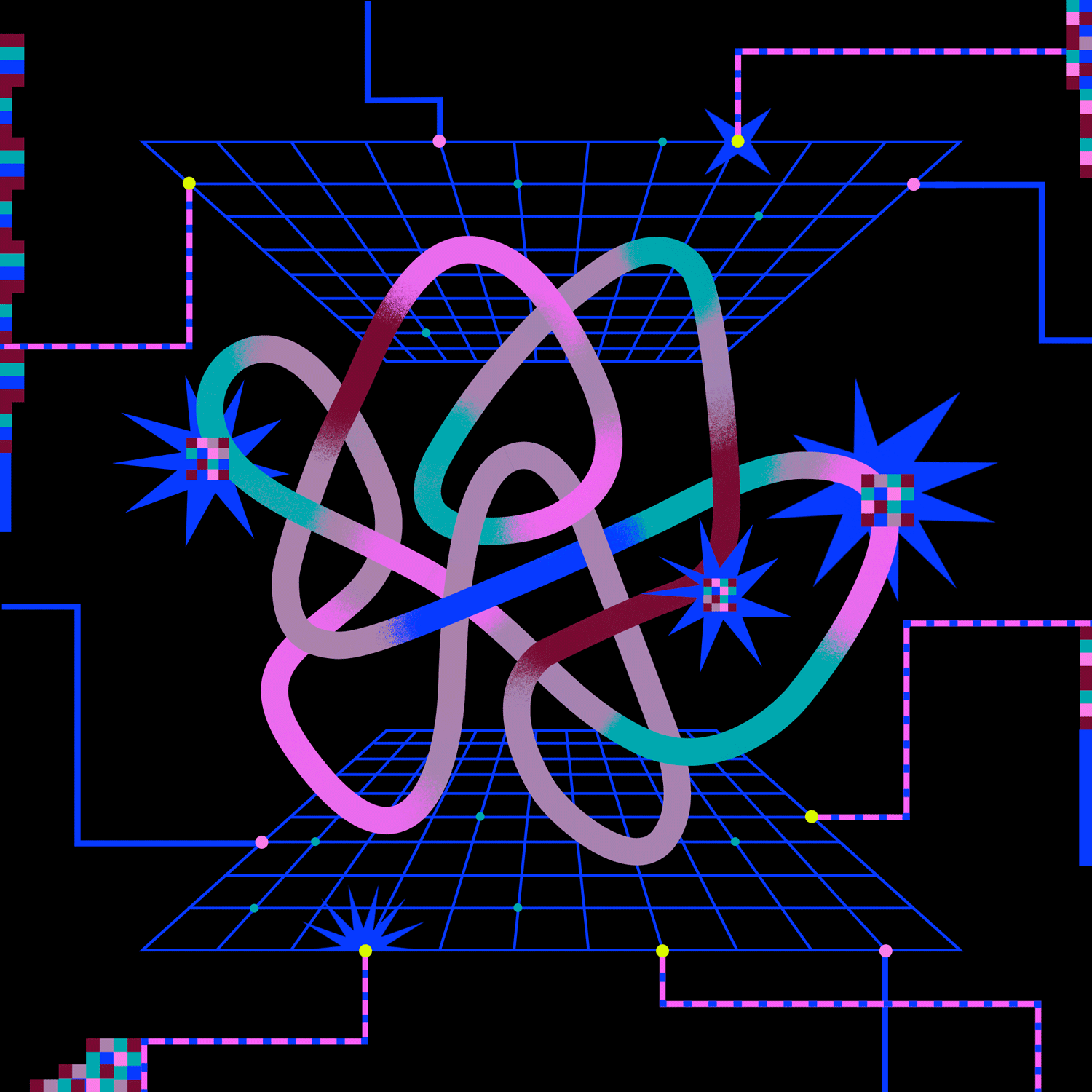 Halftone dot-pattern rendering of a circular form — evoking signal, focus, and structured analysis